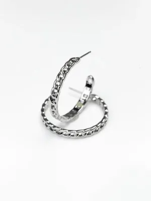 ARLO MEDIUM SILVER HOOPS