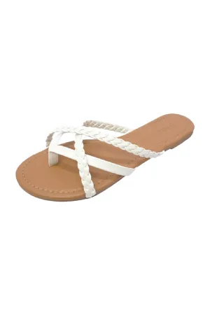 Bellen Braided Sandals (White)