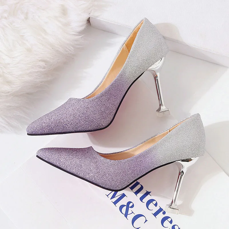 Christine  Gradient Sexy Franzsische Stilettos mit Spitz