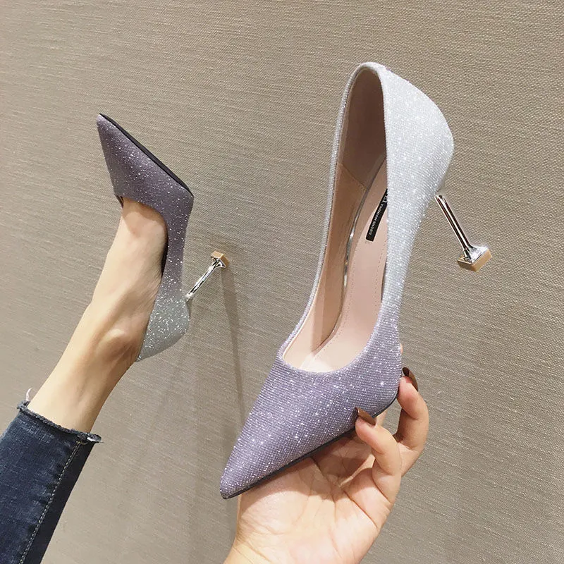 Christine  Gradient Sexy Franzsische Stilettos mit Spitz