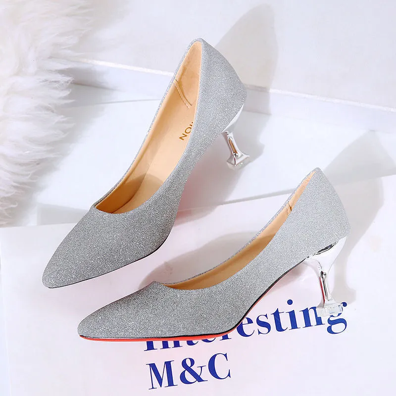 Christine  Gradient Sexy Franzsische Stilettos mit Spitz
