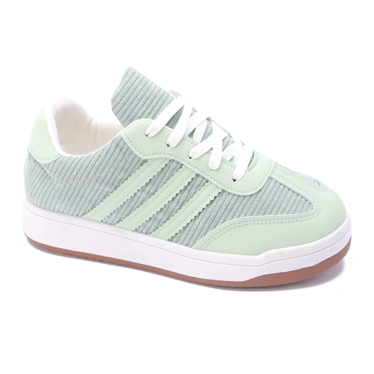 Corduroy Retro Sneakers-Mint Green