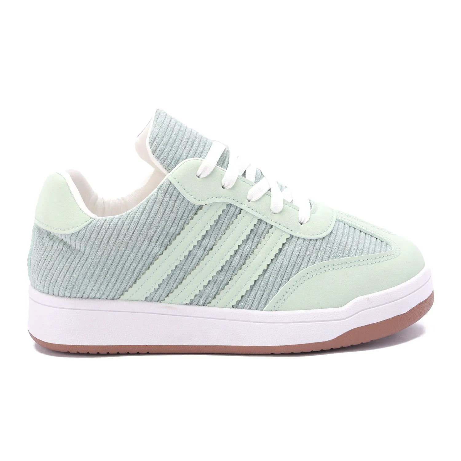 Corduroy Retro Sneakers-Mint Green