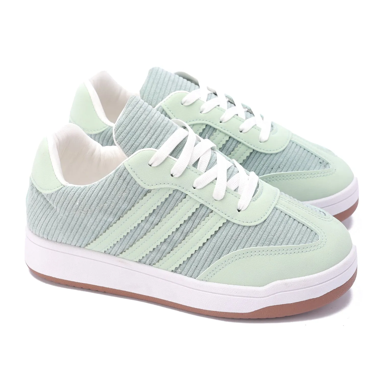 Corduroy Retro Sneakers-Mint Green