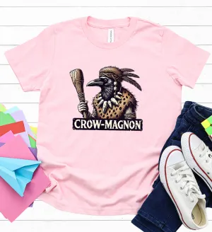 Crow-magnon Funny  Caveman Crow Meme Shirt | Funny Corvid Bird Shirt | Crow Art Bird Lover Gift | Kids Soft Style Tee