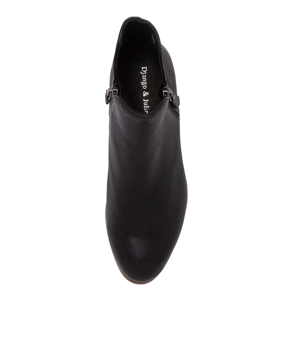 Faye Boots - Black Leather