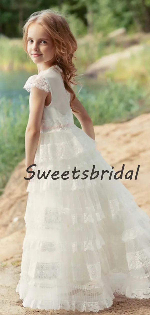 Lovely Round Neck Sleeveless A Line Tulle Flower Girl DressesGTE2136