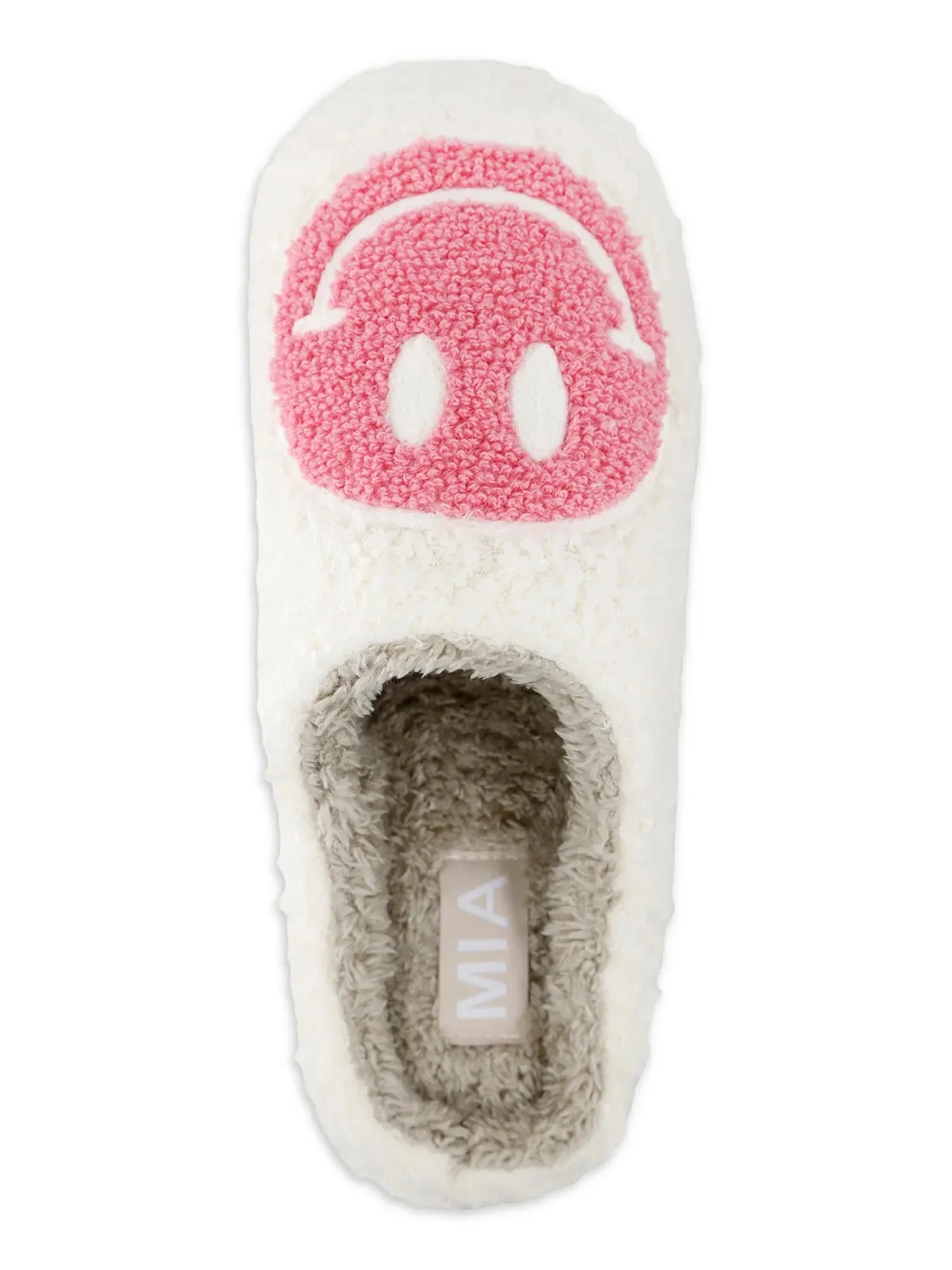 S R Women's Smiley Graphic Cozy Slide Slipper