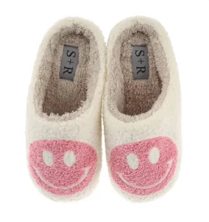 S R Women's Smiley Graphic Cozy Slide Slipper