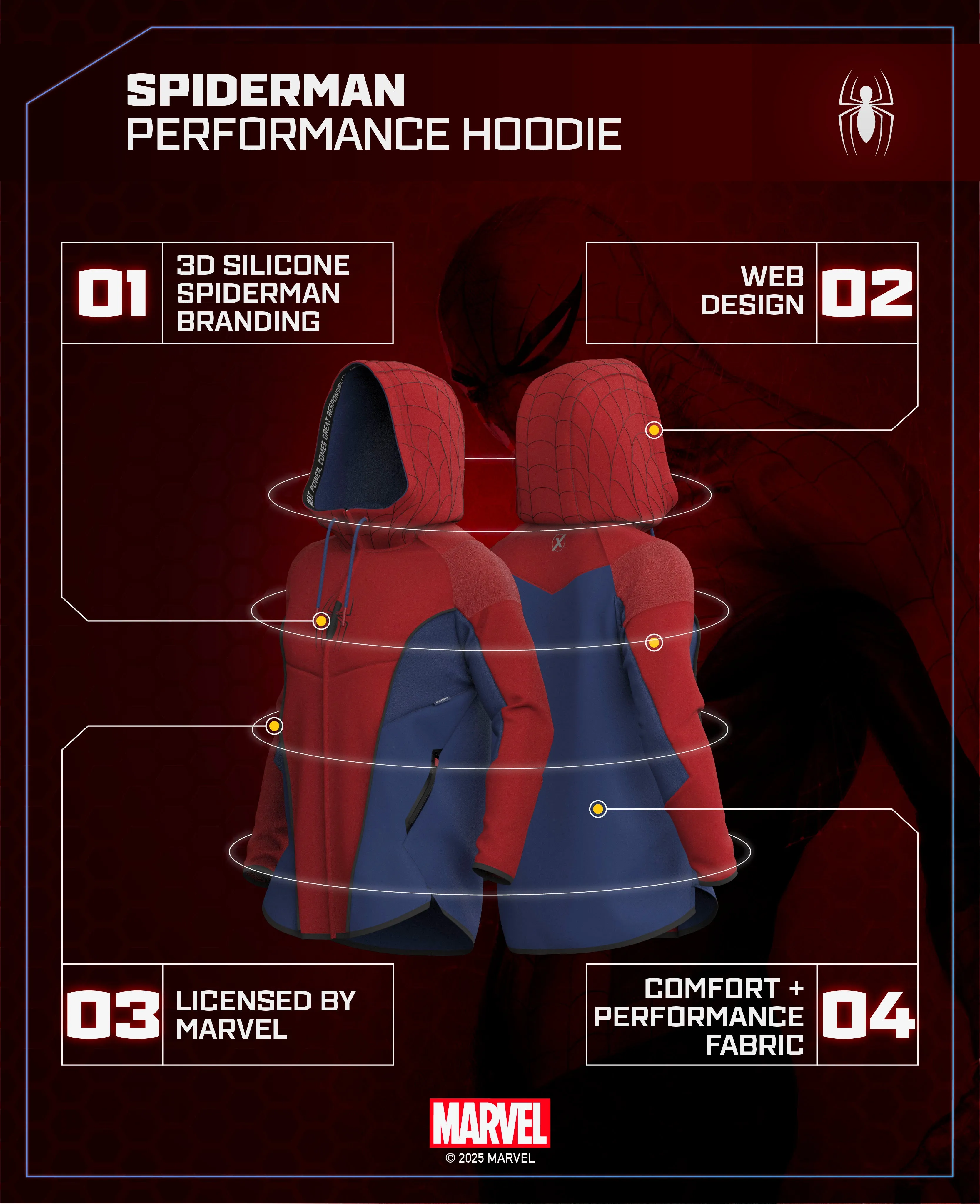 SPIDER-MAN Limited Edition Performance Pullover Hoodie 1 of 999