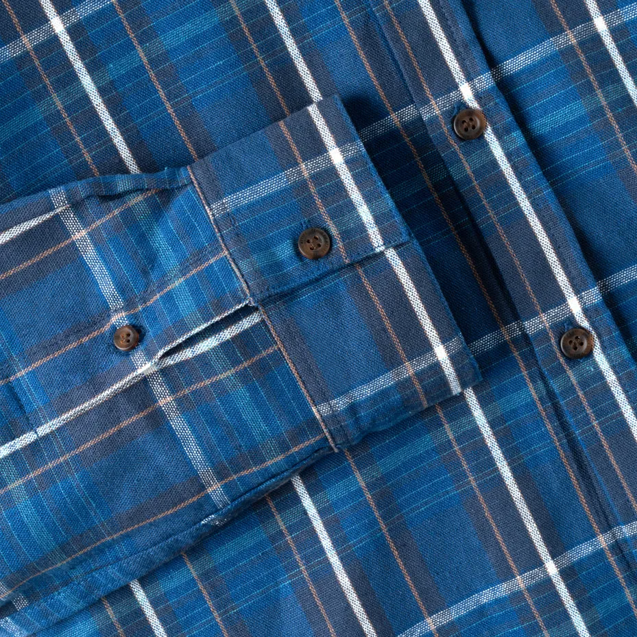 Summer Classic Long Sleeve Shirt - Blue Square