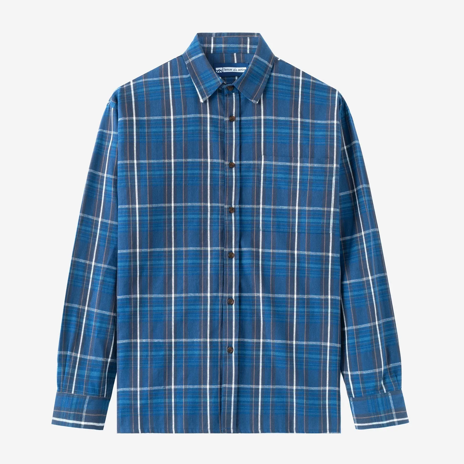 Summer Classic Long Sleeve Shirt - Blue Square