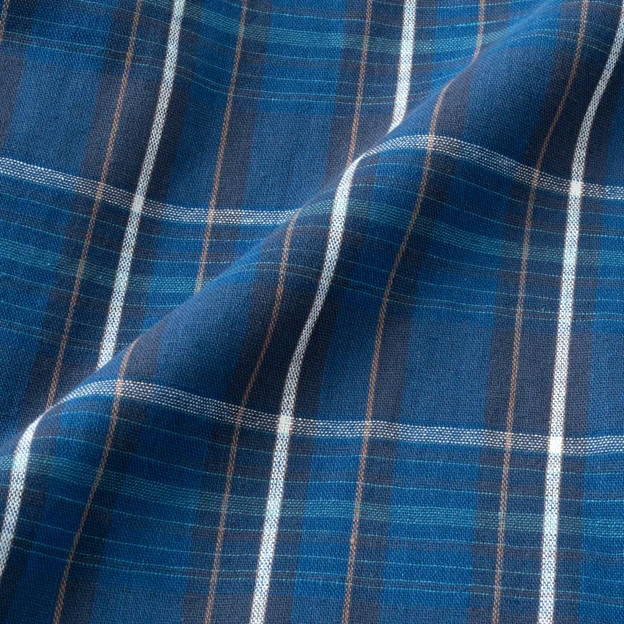 Summer Classic Long Sleeve Shirt - Blue Square